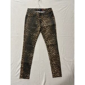 Mossimo Womens Leopard Print Slim Fit Jeans Brown Black Cheetah Size 38/28